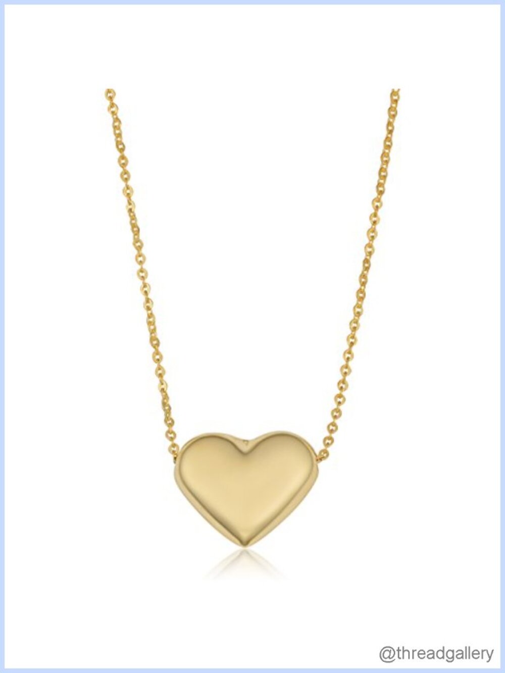 10k Yellow Gold Heart Necklace for Women 18in Pendant